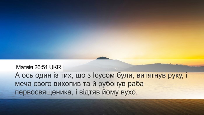 Матвія 26:51 UKR Bible Verse Image