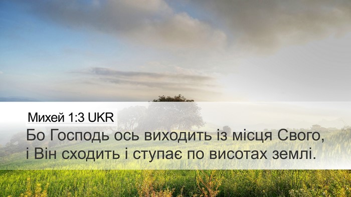 Михей 1:3 UKR Bible Verse Image