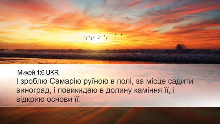 Михей 1:6 UKR Bible Verse Image