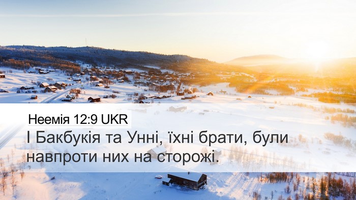 Неемія 12:9 UKR Desktop Wallpaper - І Бакбукія та Унні, їхні - Desktop Bible Verse Wallpaper