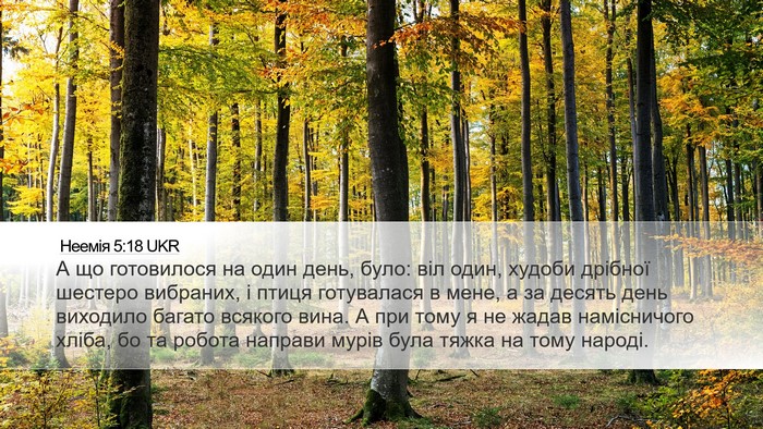 Неемія 5:18 UKR Desktop Wallpaper - А що готовилося на один - Desktop Bible Verse Wallpaper