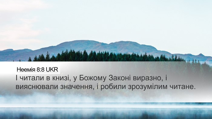 Неемія 8:8 UKR Desktop Wallpaper - І читали в книзі, у Божому - Desktop Bible Verse Wallpaper