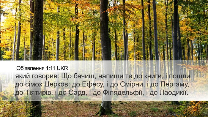 Об'явлення 1:11 UKR Bible Verse Image