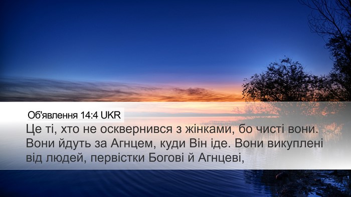 Об'явлення 14:4 UKR Bible Verse Image