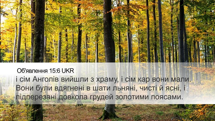 Об'явлення 15:6 UKR Bible Verse Image