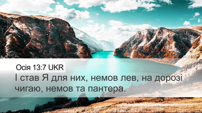 Осія 13:7 UKR Bible Verse Image