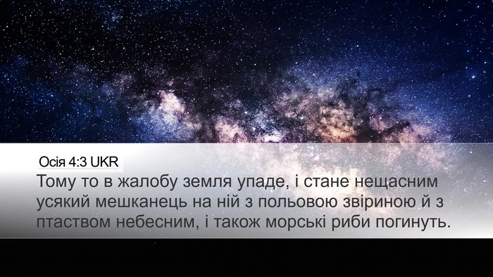 Осія 4:3 UKR Bible Verse Image