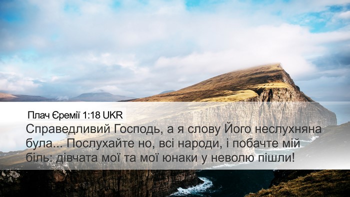 Плач Єремії 1:18 UKR Bible Verse Image