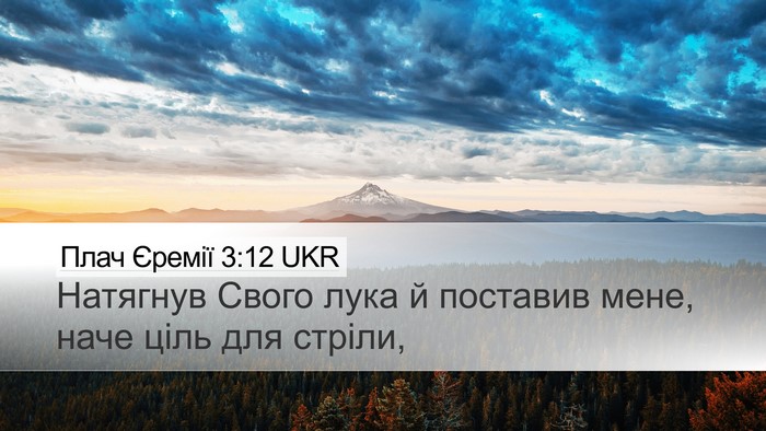 Плач Єремії 3:12 UKR Bible Verse Image