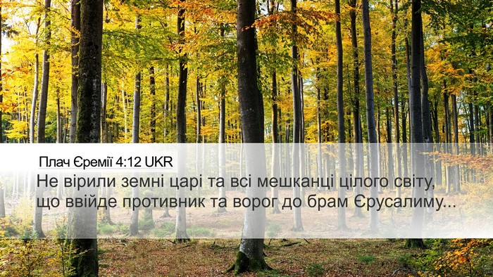 Плач Єремії 4:12 UKR Bible Verse Image
