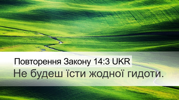 Повторення Закону 14:3 UKR Bible Verse Image