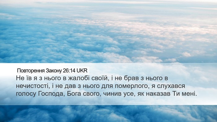 Повторення Закону 26:14 UKR Desktop Wallpaper - Не їв я з нього в жалобі - Desktop Bible Verse Wallpaper