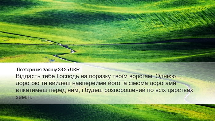 Повторення Закону 28:25 UKR Bible Verse Image