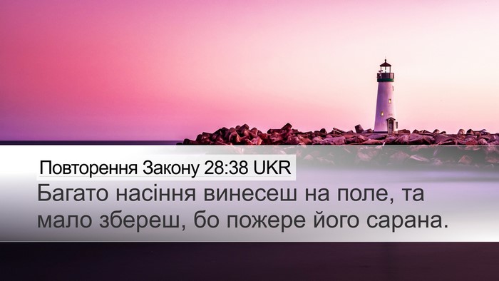Повторення Закону 28:38 UKR Bible Verse Image