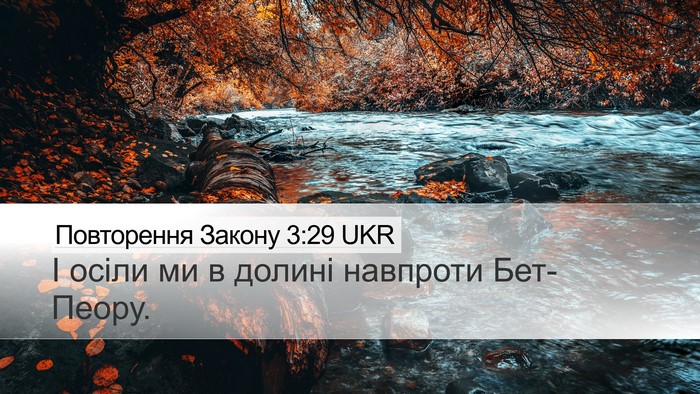 Повторення Закону 3:29 UKR Bible Verse Image