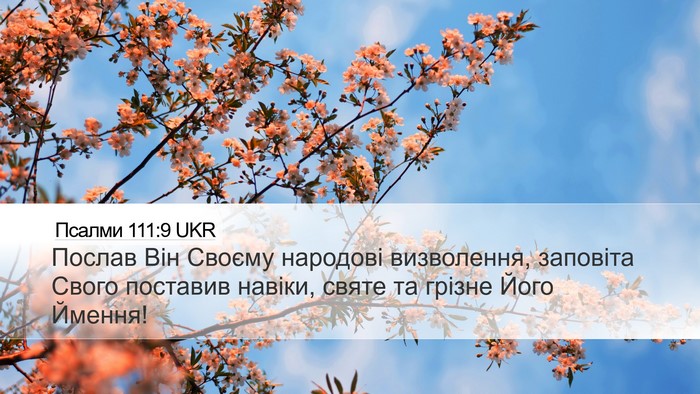 Псалми 111:9 UKR Bible Verse Image