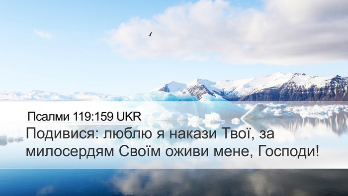Псалми 119:159 UKR Desktop Wallpaper - Подивися: люблю я накази - Desktop Bible Verse Wallpaper