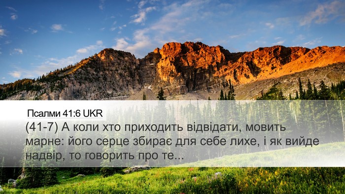 Псалми 41:6 UKR Desktop Wallpaper - (41-7) А коли хто приходить - Desktop Bible Verse Wallpaper