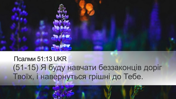 Псалми 51:13 UKR Desktop Wallpaper - (51-15) Я буду навчати - Desktop Bible Verse Wallpaper