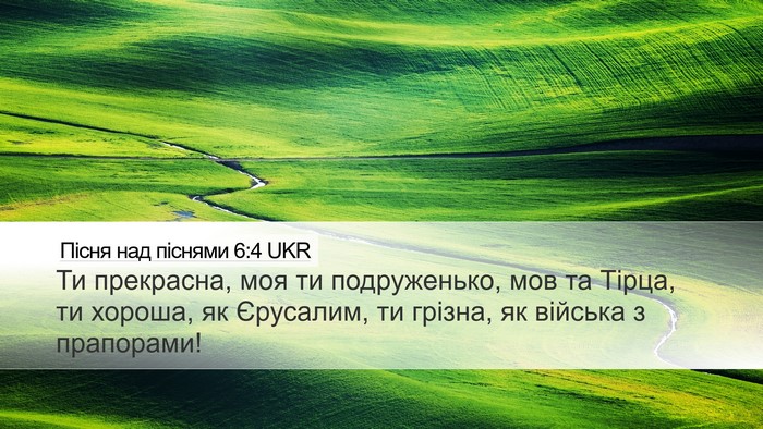 Пісня над піснями 6:4 UKR Bible Verse Image