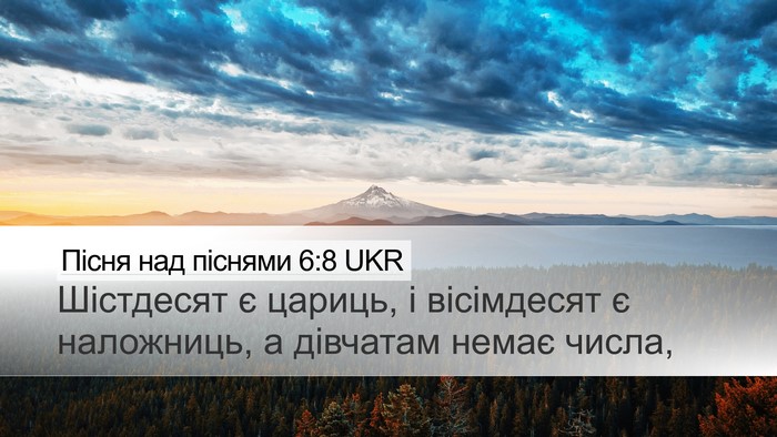 Пісня над піснями 6:8 UKR Bible Verse Image