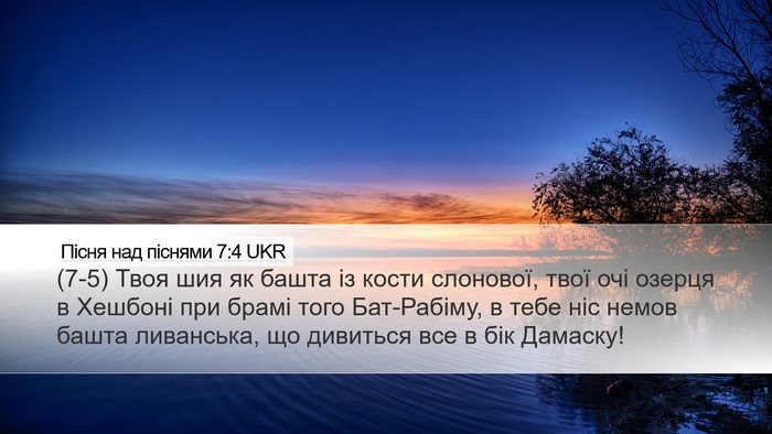 Пісня над піснями 7:4 UKR Bible Verse Image