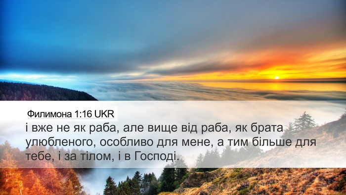 Филимона 1:16 UKR Desktop Wallpaper - і вже не як раба, але вище - Desktop Bible Verse Wallpaper