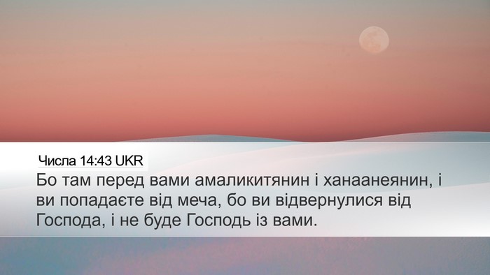 Числа 14:43 UKR Bible Verse Image