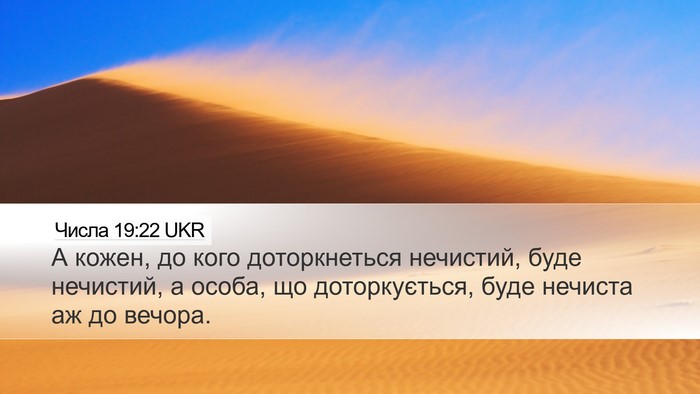 Числа 19:22 UKR Desktop Wallpaper - А кожен, до кого - Desktop Bible Verse Wallpaper