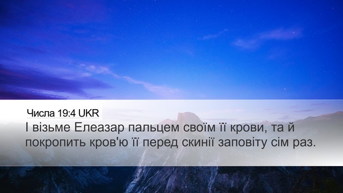 Числа 19:4 UKR Bible Verse Image