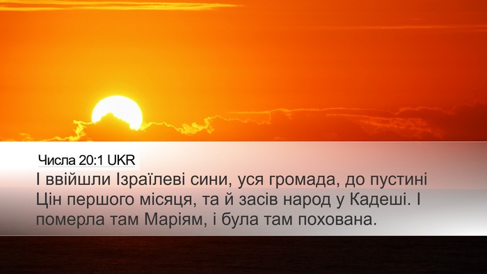 Числа 20:1 UKR Bible Verse Image