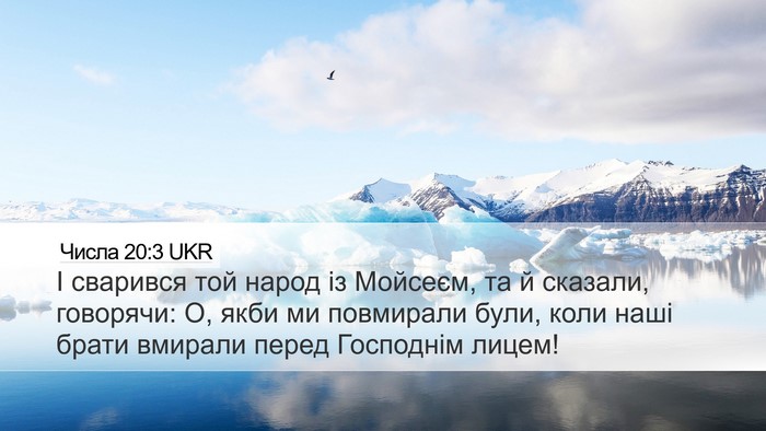 Числа 20:3 UKR Bible Verse Image