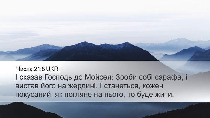Числа 21:8 UKR Bible Verse Image
