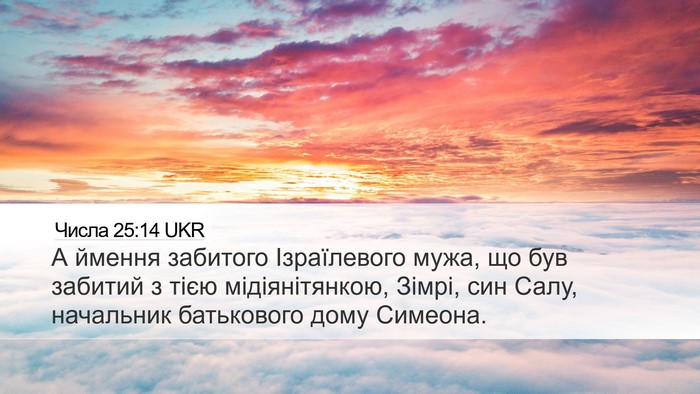 Числа 25:14 UKR Bible Verse Image