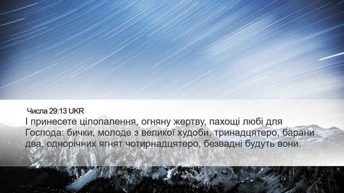 Числа 29:13 UKR Bible Verse Image