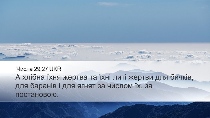 Числа 29:27 UKR Desktop Wallpaper - А хлібна їхня жертва та - Desktop Bible Verse Wallpaper