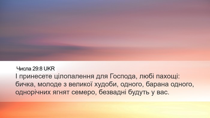Числа 29:8 UKR Bible Verse Image