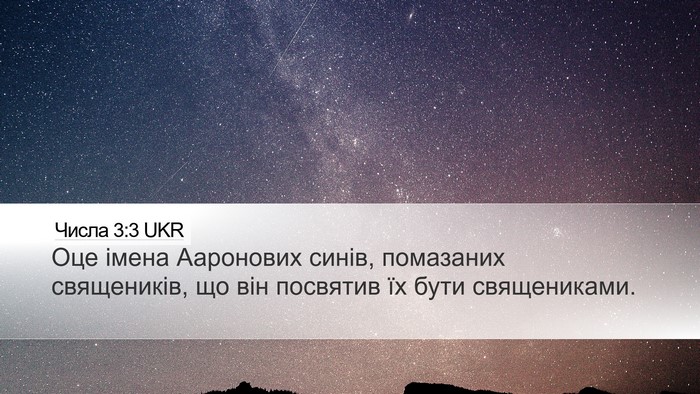 Числа 3:3 UKR Bible Verse Image