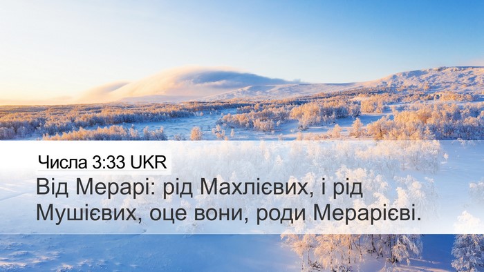 Числа 3:33 UKR Bible Verse Image