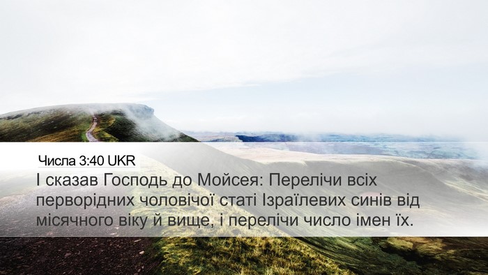 Числа 3:40 UKR Desktop Wallpaper - І сказав Господь до Мойсея: - Desktop Bible Verse Wallpaper