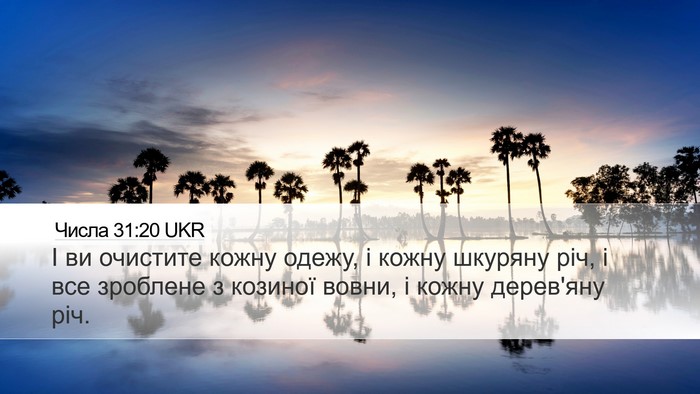 Числа 31:20 UKR Bible Verse Image