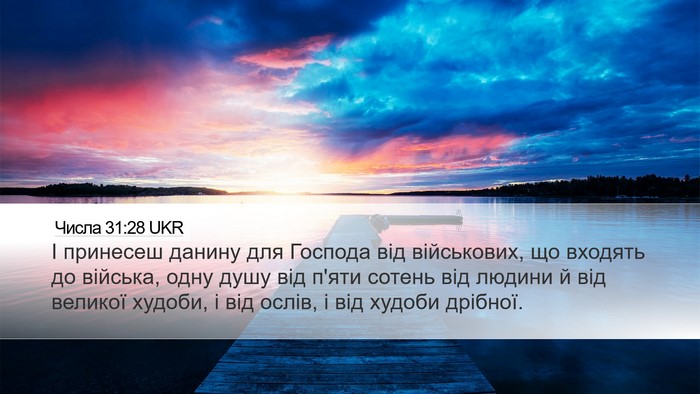 Числа 31:28 UKR Bible Verse Image