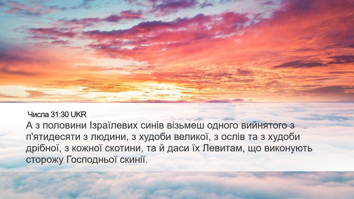 Числа 31:30 UKR Bible Verse Image