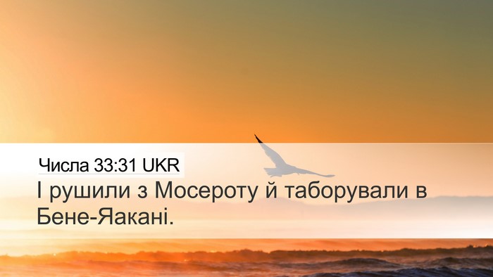 Числа 33:31 UKR Desktop Wallpaper - І рушили з Мосероту й - Desktop Bible Verse Wallpaper