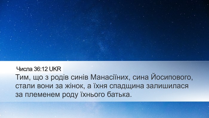 Числа 36:12 UKR Desktop Wallpaper - Тим, що з родів синів - Desktop Bible Verse Wallpaper