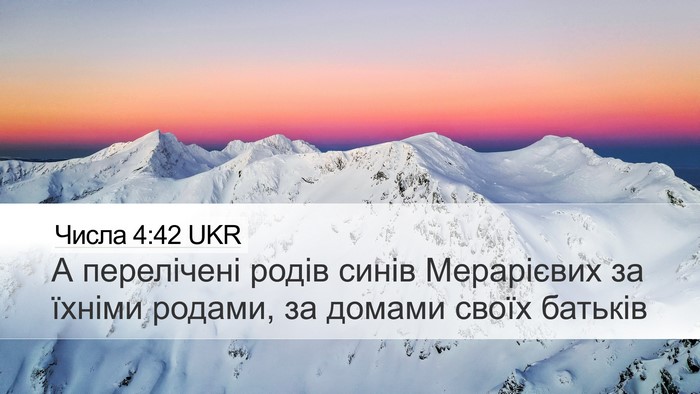 Числа 4:42 UKR Bible Verse Image