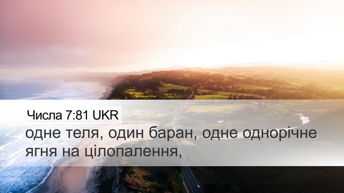 Числа 7:81 UKR Desktop Wallpaper - одне теля, один баран, одне - Desktop Bible Verse Wallpaper