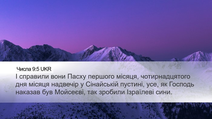 Числа 9:5 UKR Desktop Wallpaper - І справили вони Пасху - Desktop Bible Verse Wallpaper