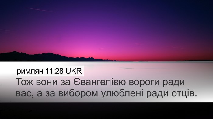 римлян 11:28 UKR Bible Verse Image