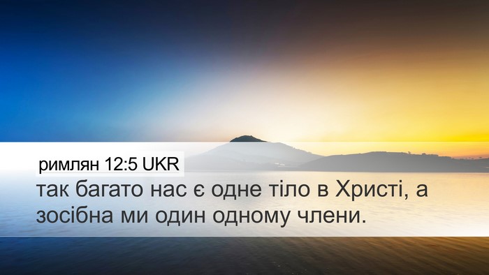 римлян 12:5 UKR Bible Verse Image